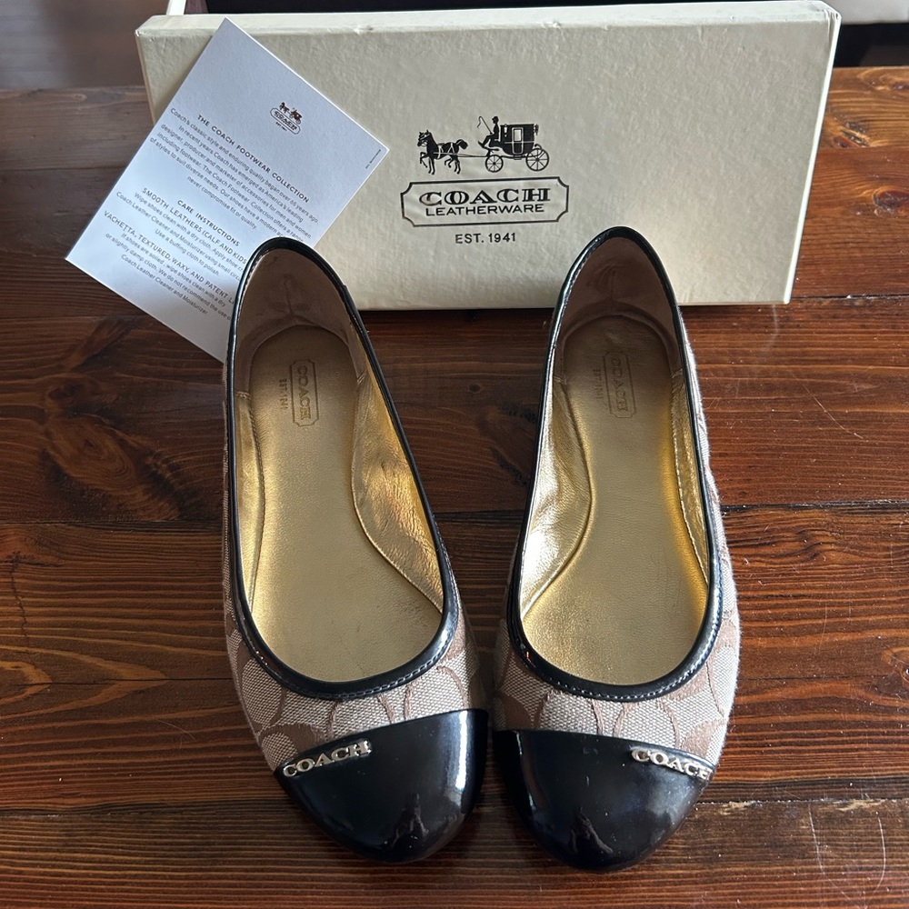 Coach Black and Brown Flats